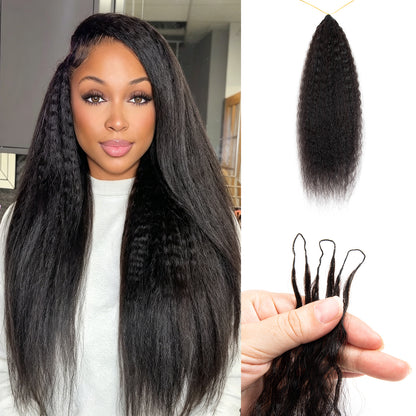 VALLBEST Kinky Straight Crochet Human Hair Extensions for Boho Braids