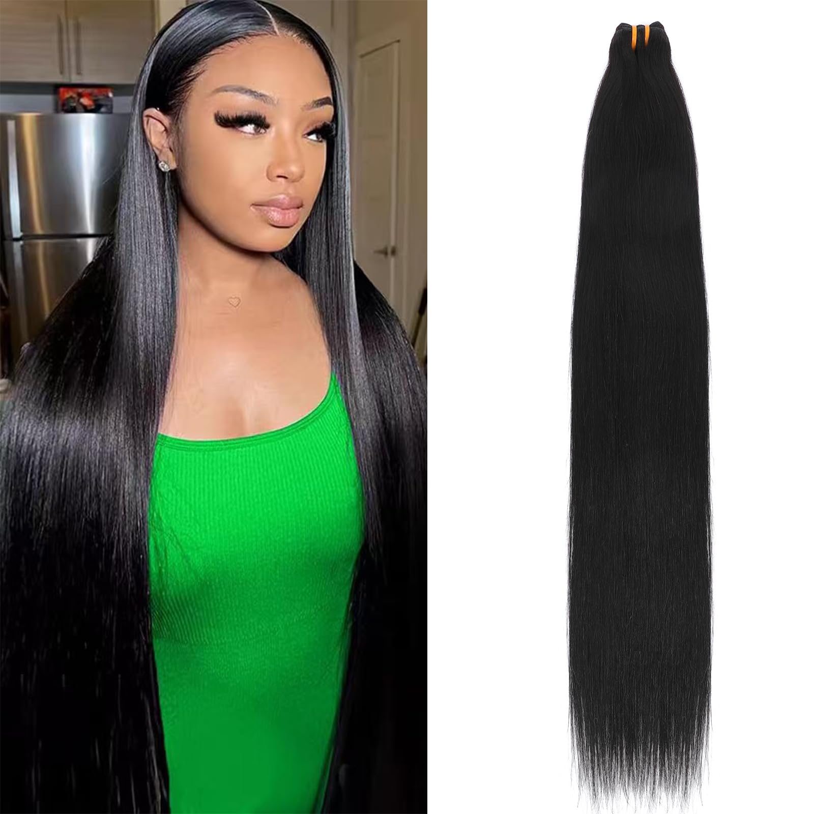 {16A 3Pcs}100% Unprocessed Straight Human Hair Quick Weave Hair