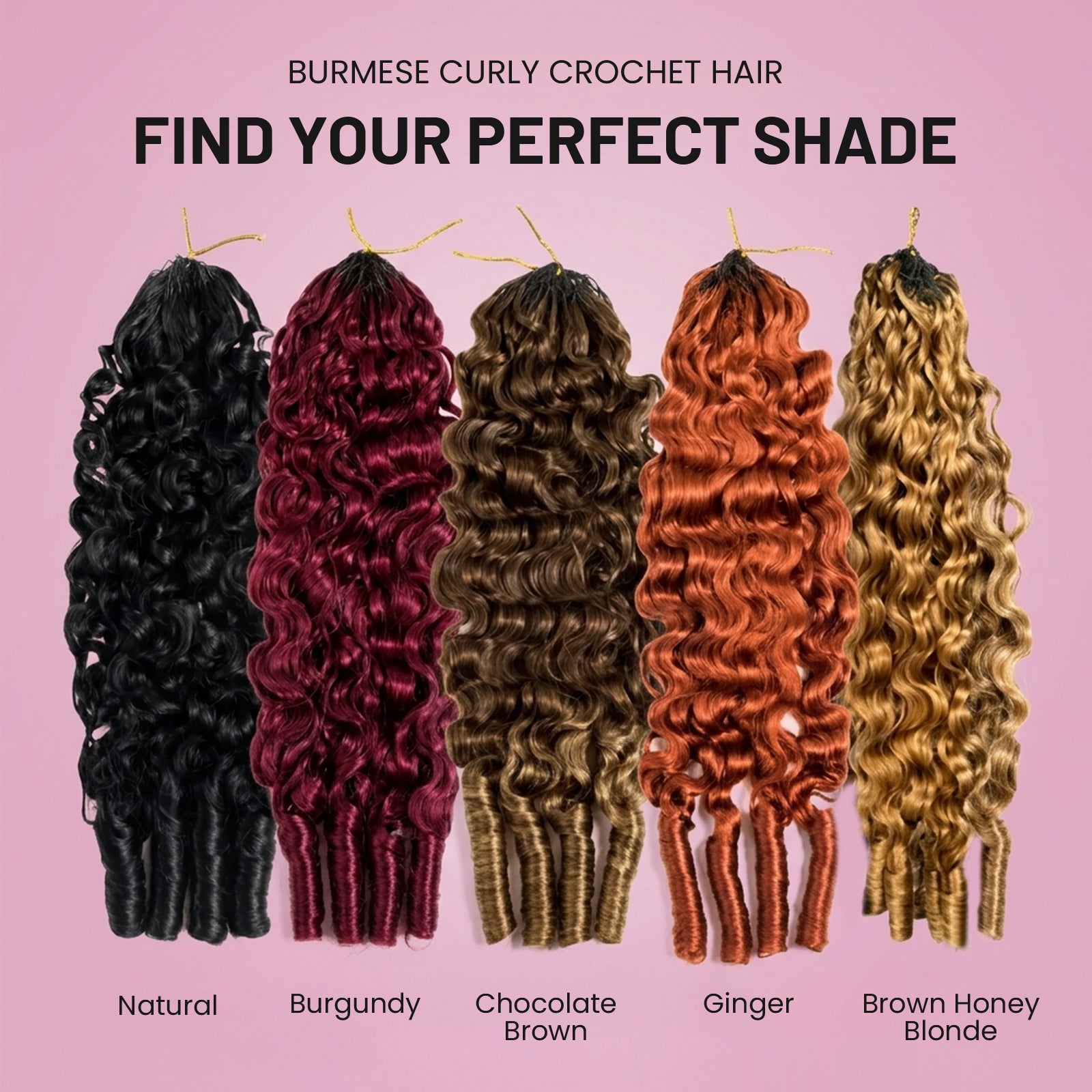 VALLBEST Pro-Mix Bundle Deal Burmese Curly Crochet Hair Natural Black + 1 Color