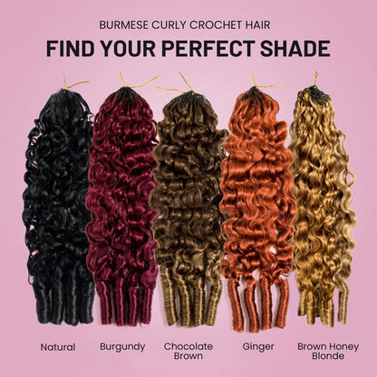 VALLBEST Pro-Mix Bundle Deal Burmese Curly Crochet Hair Natural Black + 1 Color