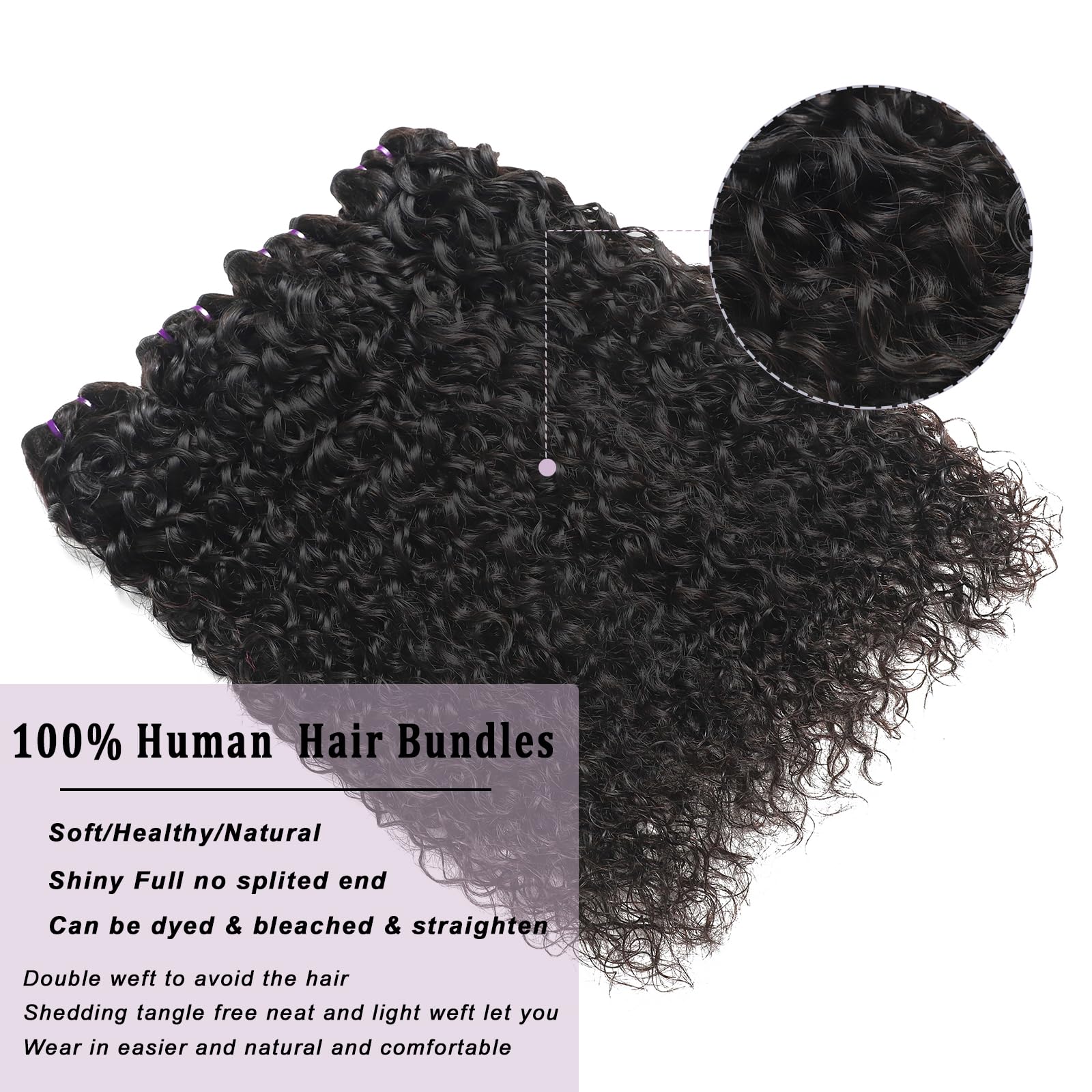 {16A 3Pcs}100% Unprocessed Vietnamese Water Curly Human Hair Bundles
