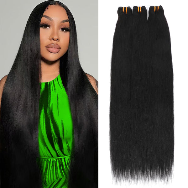 {16A 3Pcs}100% Unprocessed Straight Human Hair Quick Weave Hair