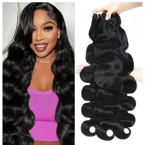 {16A 3Pcs}100% Unprocessed Body Wave Bundles Human Hair