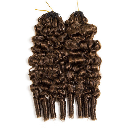 VALLBEST #4 Burmese Curly Crochet Human Hair Extensions for Boho Braids