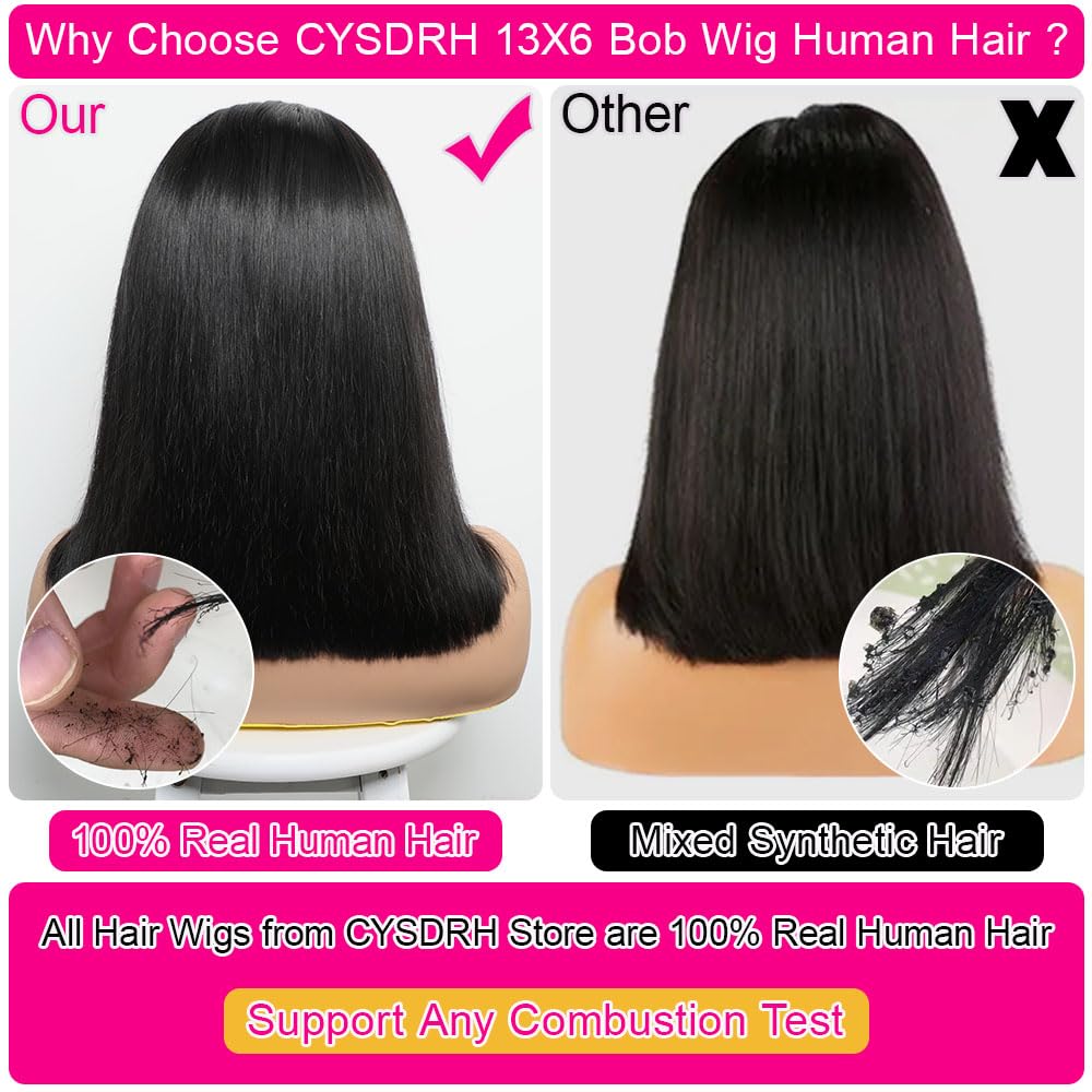 Silky Bob Ear-to-Ear Glueless 13x6 Frontal HD Lace Short Bob Wig