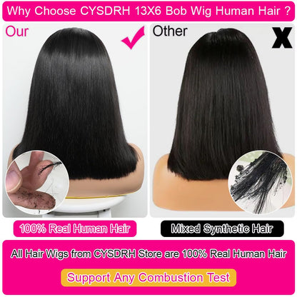 Silky Bob Ear-to-Ear Glueless 13x6 Frontal HD Lace Short Bob Wig