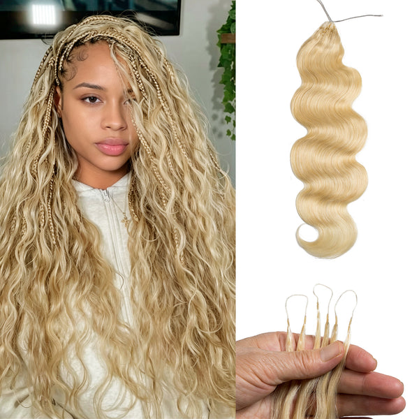 New In #613 Blonde Body Wave Crochet Human Hair for Boho Braids