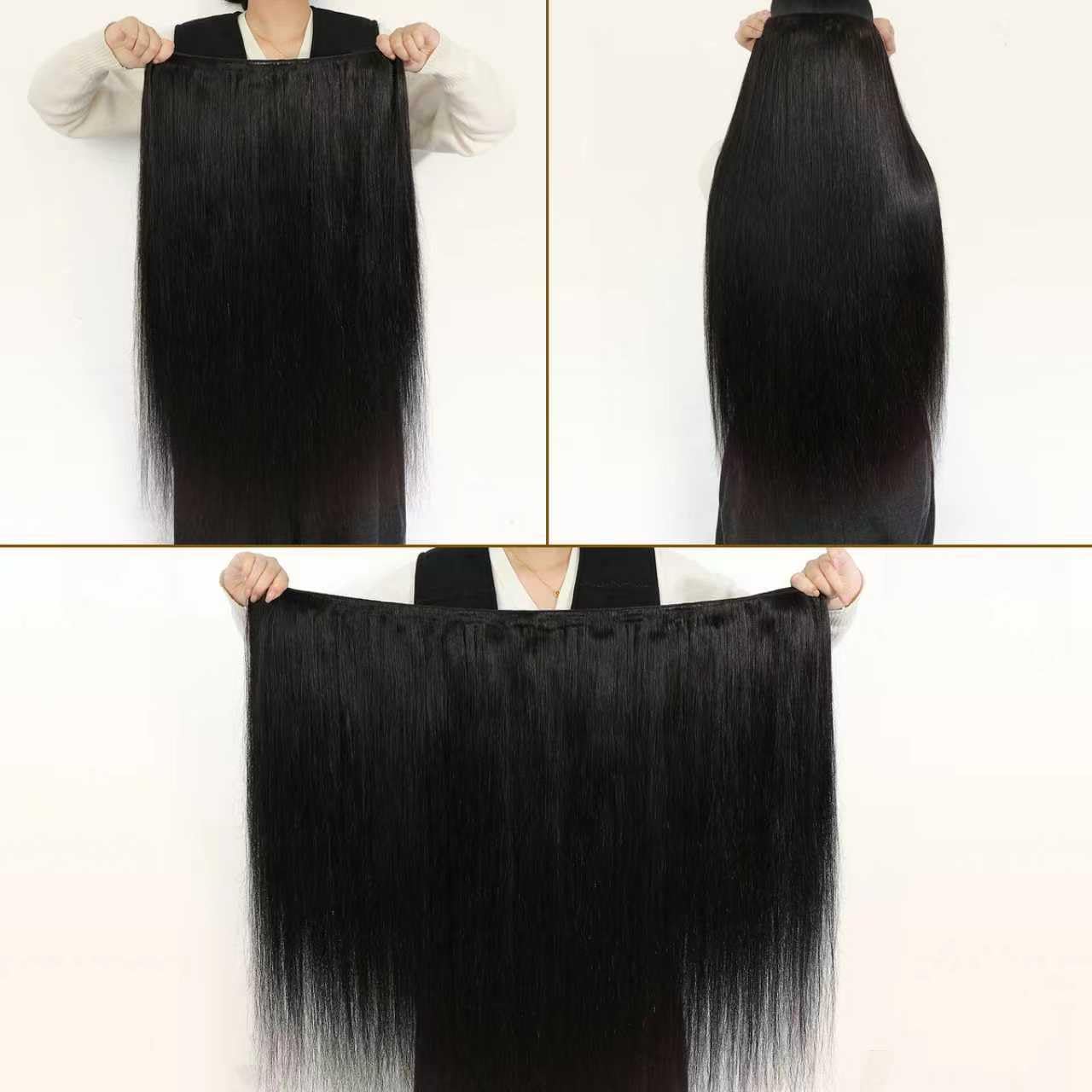 {16A 3Pcs}100% Unprocessed Straight Human Hair Quick Weave Hair