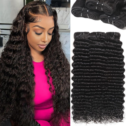 {12A 3Pcs} Jerry Curly 3 Bundles Human Hair Weft Natural Color Unprocessed Virgin Hair Weave