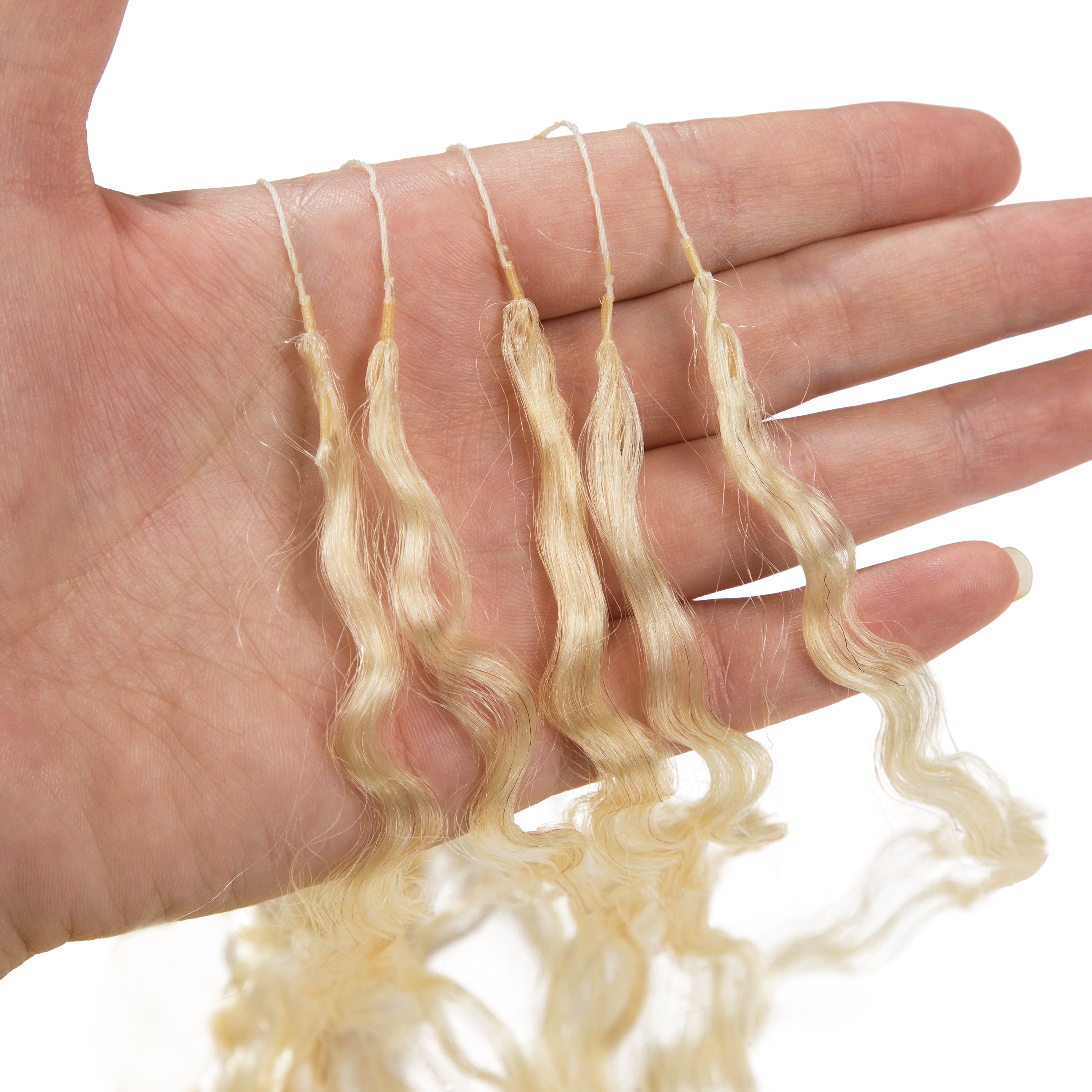 #613 Blonde Burmese Curly Crochet Human Hair Premium Plush Texture for Time-Saving Boho Braids