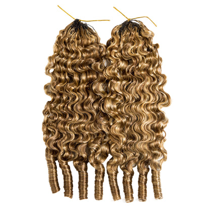 VALLBEST Honey Blonde Highlight (#4/27) Burmese Curly Crochet Human Hair