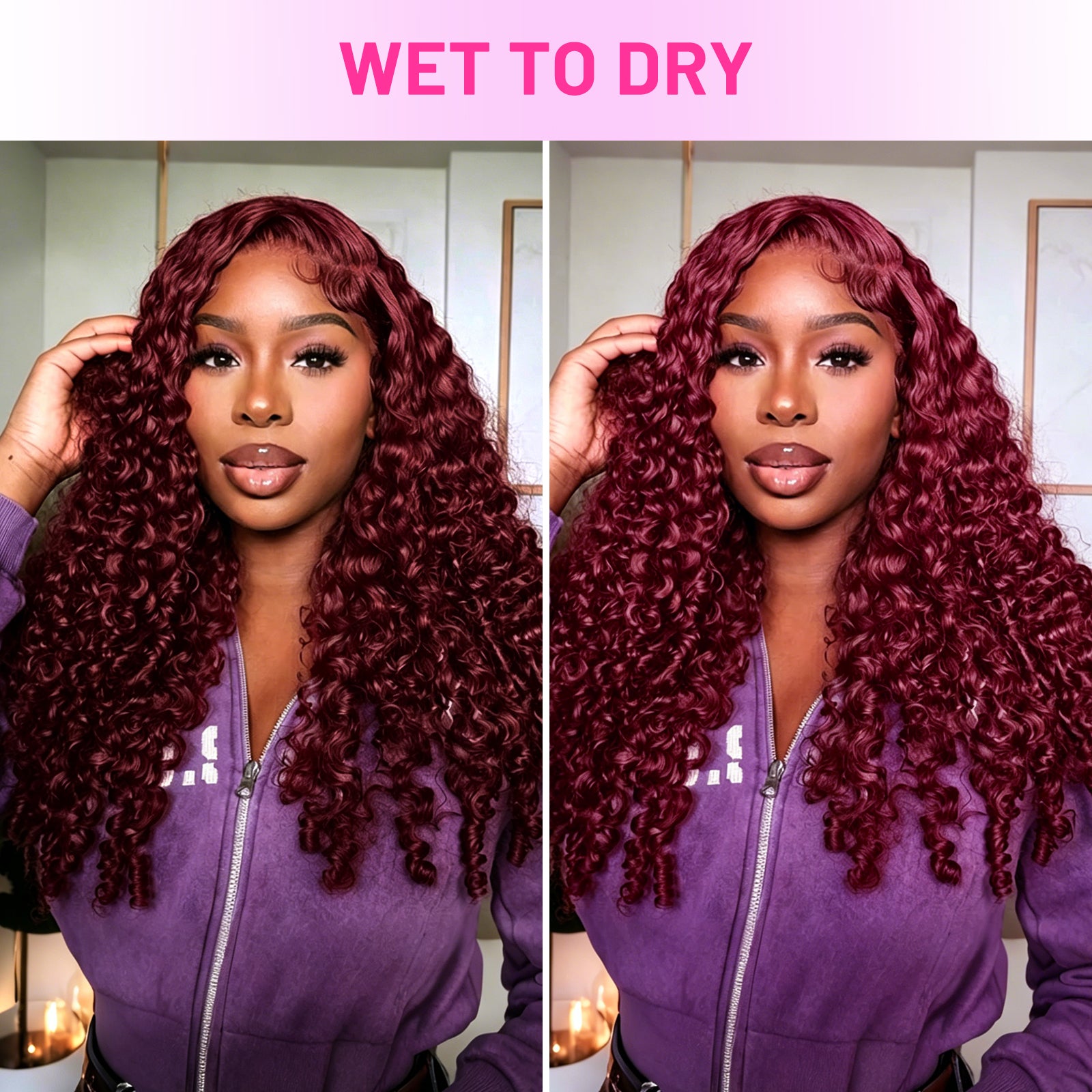 VALLBEST 99J Burgundy Burmese Curly Human Hair for Boho Braids