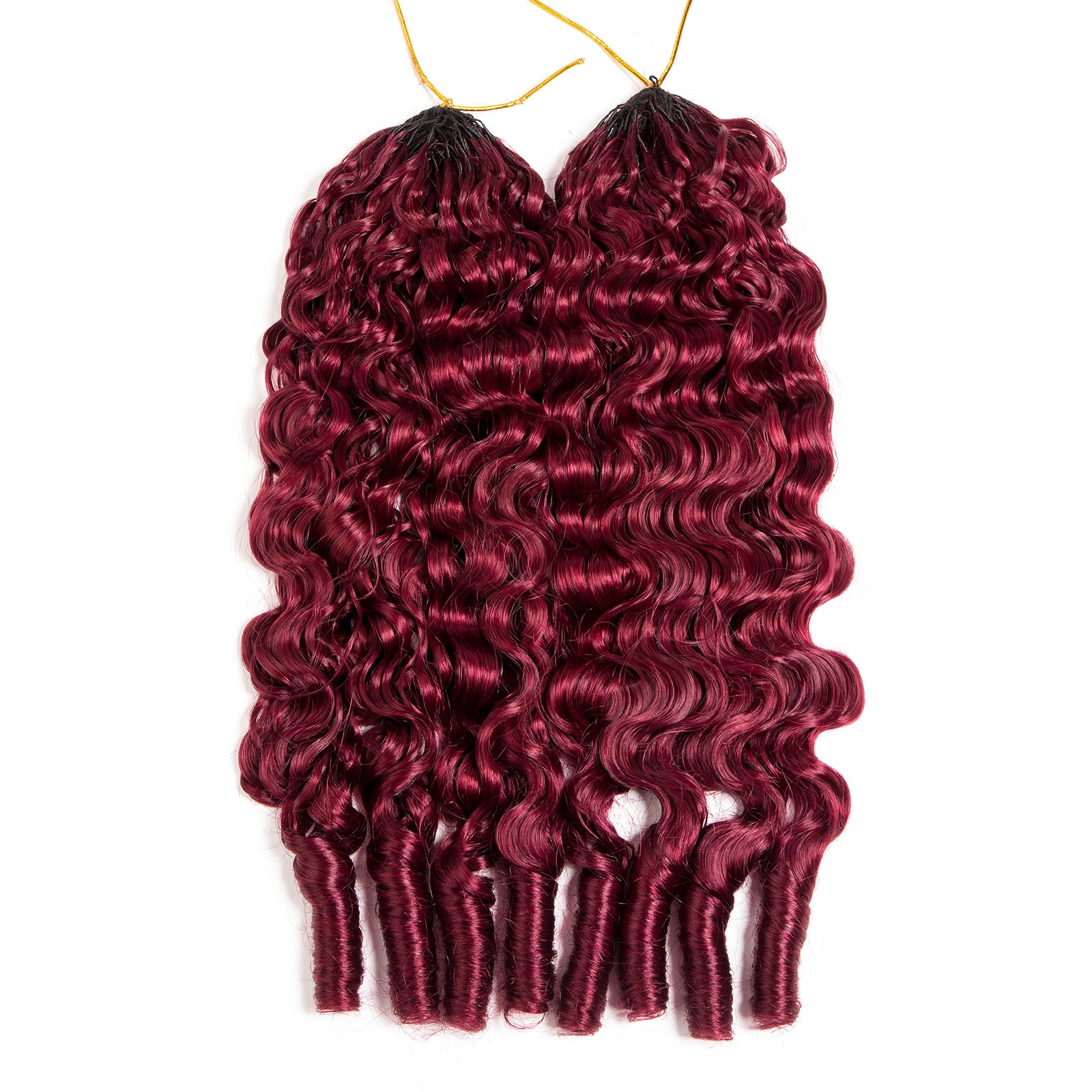 VALLBEST 99J Burgundy Burmese Curly Human Hair for Boho Braids