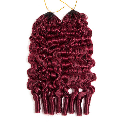 VALLBEST 99J Burgundy Burmese Curly Human Hair for Boho Braids