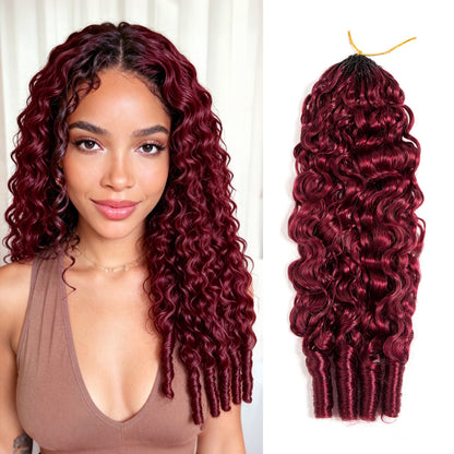 VALLBEST 99J Burgundy Burmese Curly Human Hair for Boho Braids
