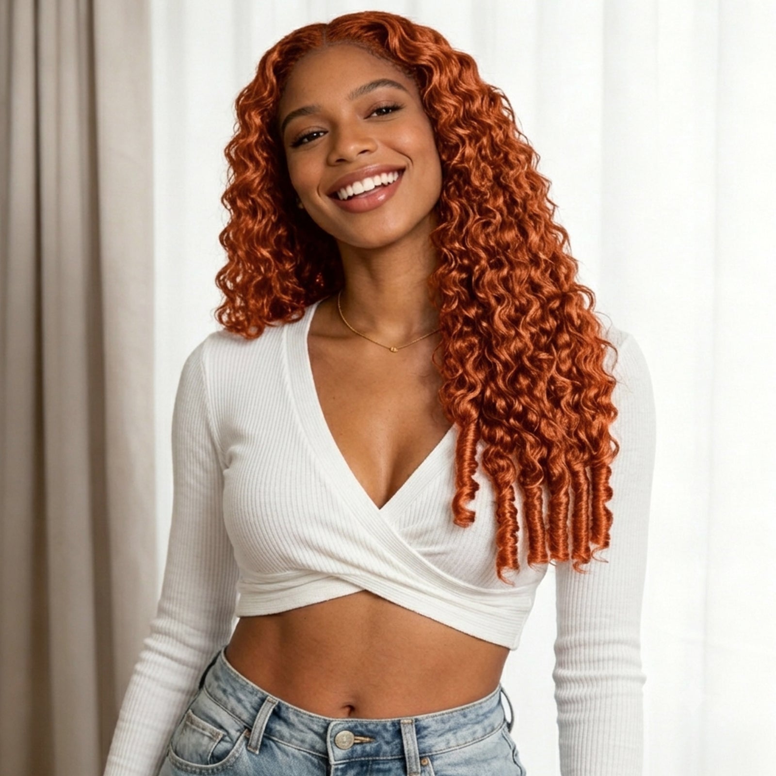 VALLBEST Ginger Burmese Curly Crochet Human Hair | Miracle Knots