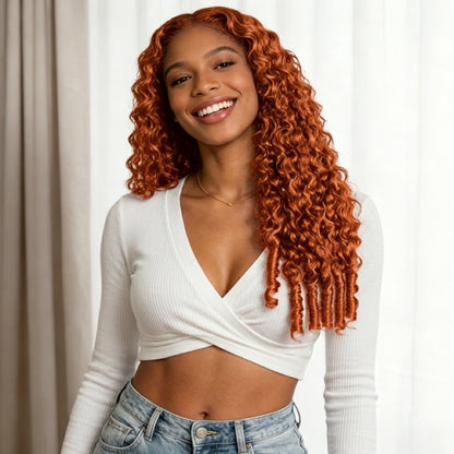 VALLBEST Ginger Burmese Curly Crochet Human Hair | Miracle Knots