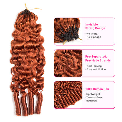 VALLBEST Ginger Burmese Curly Crochet Human Hair | Miracle Knots
