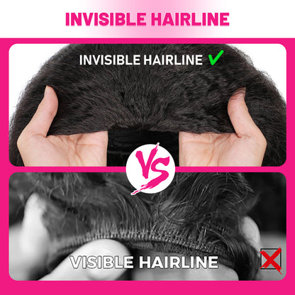 Vallbest Half Wig Kinky Straight Glueless Install Half Wig With Draw-string Beginner Friendly