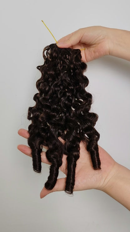 VALLBEST #4 Burmese Curly Crochet Human Hair Extensions for Boho Braids